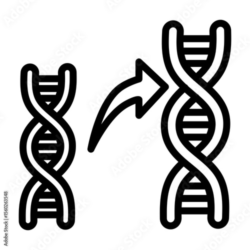 DNA Replication Vector Line Icon Design