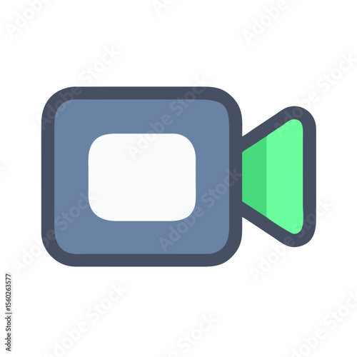 Simple Flat Style Digital Camcorder Device Shape Icon Illustration
