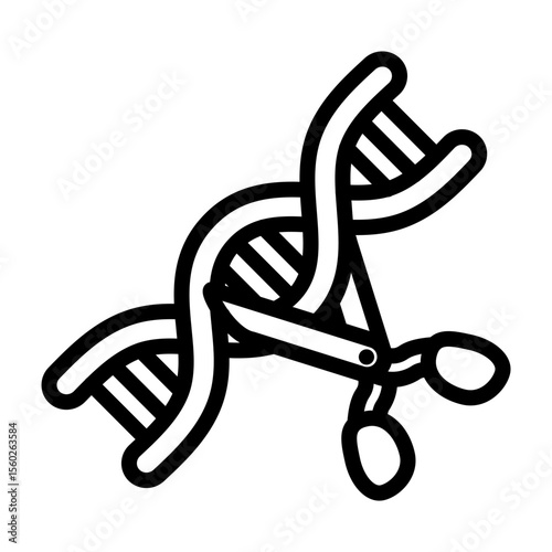 Gene Editing Vector Line Icon Design