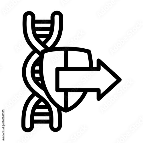 Secure DNA Transfer Vector Line Icon Design
