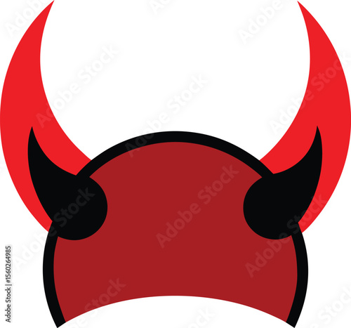 Red devil logo design inspiration Premium Vector