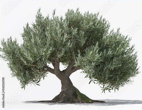 olea europaea evergreen olive tree in isolated 3d rendering
