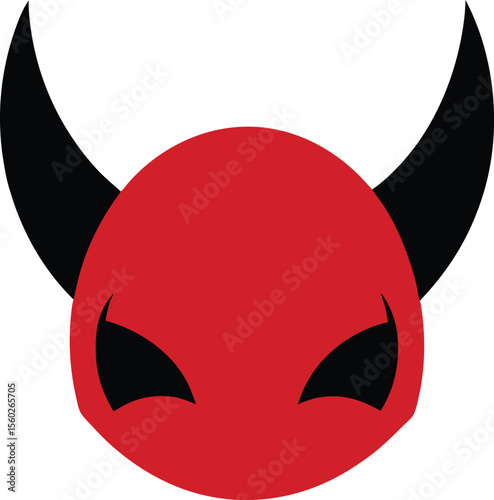 Red devil logo design inspiration Premium Vector