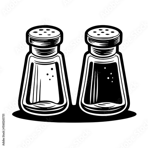 Vintage Salt and Pepper Shakers Illustration