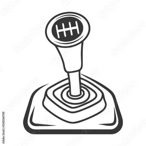 Manual Gear Stick Shift Lever Knob Car Vector Illustration