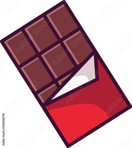 Sweet Indulgence Delicious Chocolate Bar in Red Wrapper - Perfect for Desserts, Snacks, and Confectionery Designs

