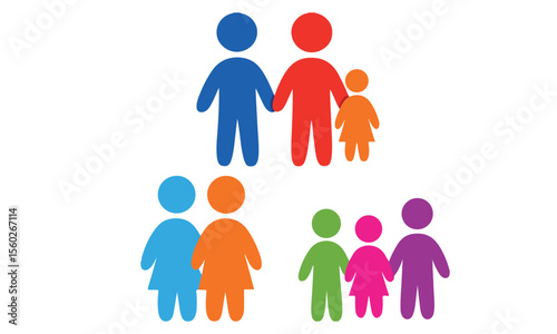People group liner icon vector set