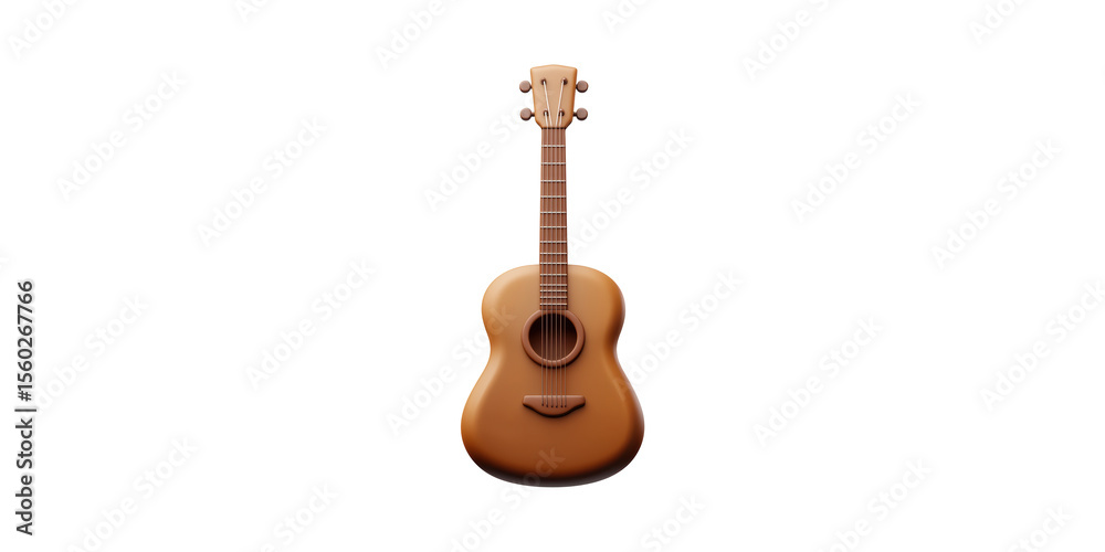 Naklejka premium Acoustic Guitar Illustration. Musical Instrument Design For Music Enthusiasts Isolated On Transparent Background