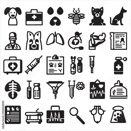 Healthcare set icons vector. Medicine and Health Care linear icon collection. Containing emergency, doctor, treatment, medical, report, diagnosis, health, prevention. Editable