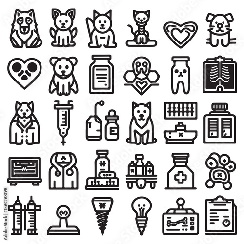 Healthcare set icons vector. Medicine and Health Care linear icon collection. Containing emergency, doctor, treatment, medical, report, diagnosis, health, prevention. Editable
