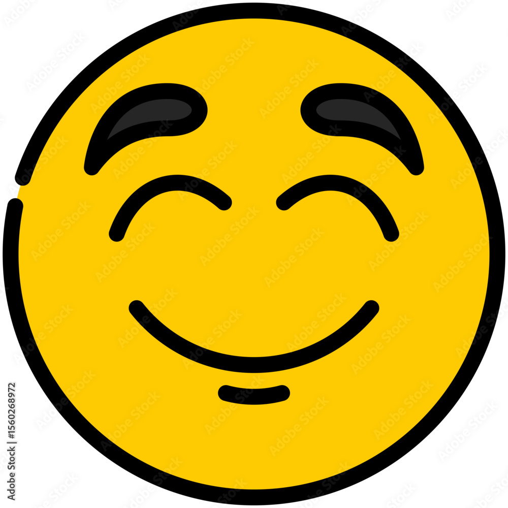 Fototapeta premium smile filled line icon