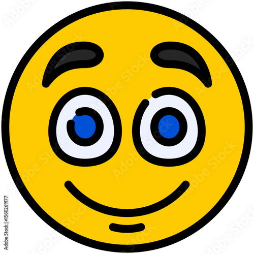 smile filled line icon