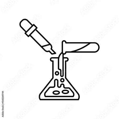 Experiment Icon Line Minimal Vector Design