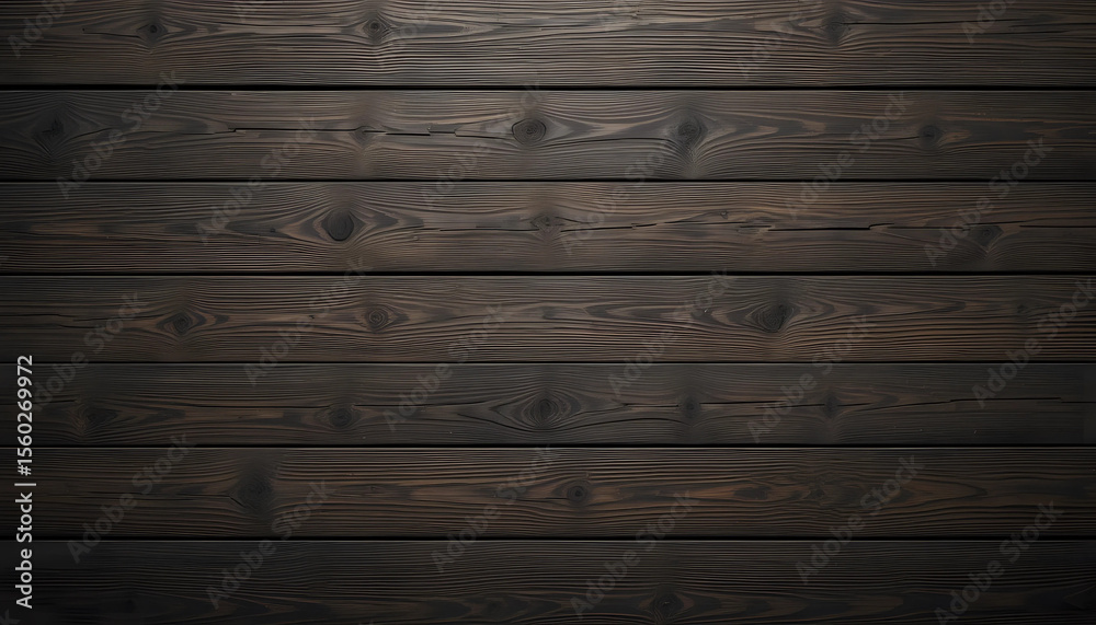 Fototapeta premium Dark planks background, rustic wooden table surface. Brown wood