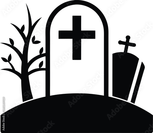 Halloween graveyard design grave yard silhouette clip art