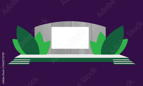 A clean, functional 2d stage setup designed for business conferences and corporate presentations.