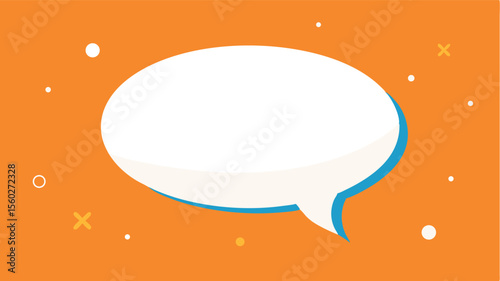 Blank Speech Bubble on Orange Background