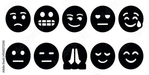 Emotion, expression filled icon set. smiley, mood faces collection