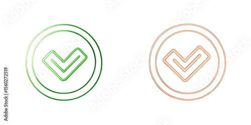 A set of green and copper check mark icons, isolated on transparent background, provide a simple yet effective visual confirmation