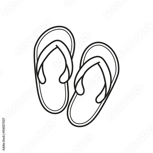 Flip Flops Outline Coloring Book Kids