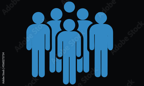 People group liner icon vector set