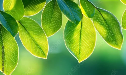 Close-up of vibrant green leaves