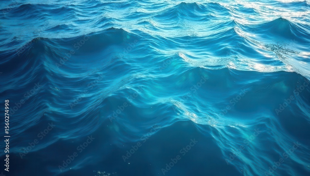 Obraz premium Intricate deep blue water texture, foam detail, graphic, close up