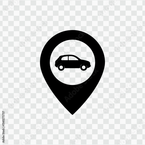 Car Location Pin - Vehicle Spot on Map Icon