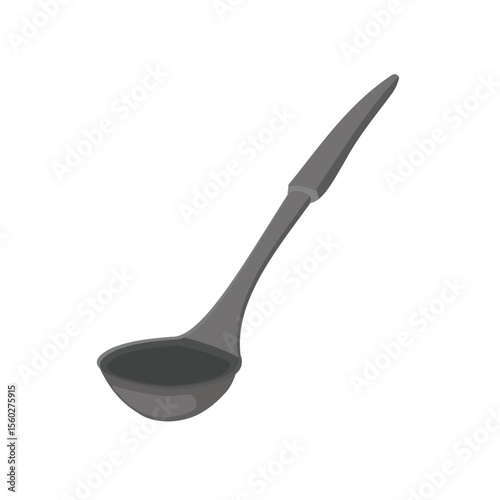 Kitchen Ladle Icon Utensil Cartoon Illustration