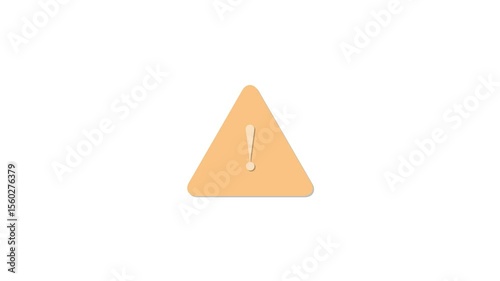 Warning attention icon signal , alert , risk , safety, danger road warning sign animated .Warning alert icon isolated on white  background