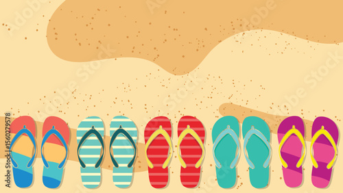 Sandal Flip Flop Beach Sand Background
