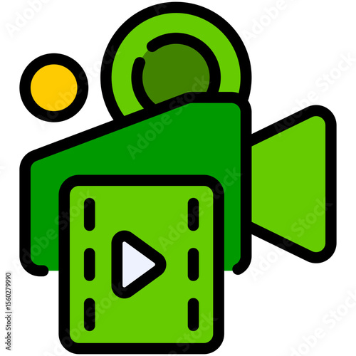 movie filled line icon