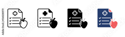 Fitness Plan icon sheet multiple style collection