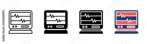 Heartbeat Monitor icon sheet multiple style collection