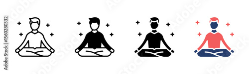 Guided Meditation icon sheet multiple style collection