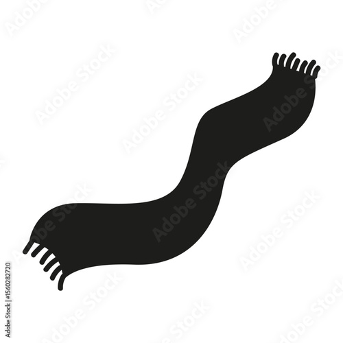 Knitted scarf silhouette. Cozy autumn accessory. Vector cutting file