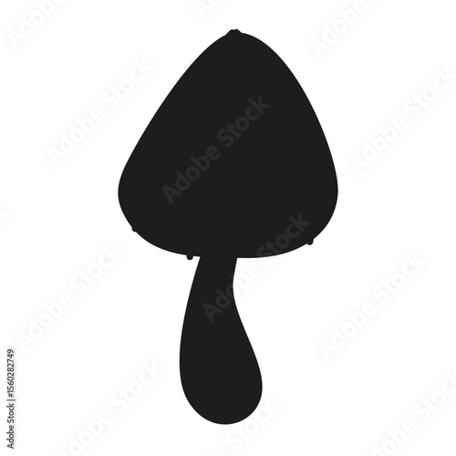 Mushroom silhouette. Forest toadstool glyph for laser cut. Vector