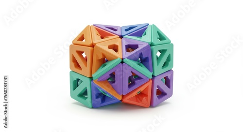 Colorful Interlocking Geometric Toy Blocks