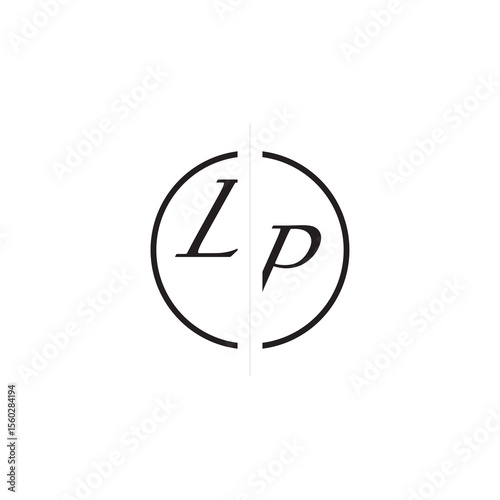 Unique Vector Circled Monogram Simple Logo LP Initial Alphabet Design Alphabet