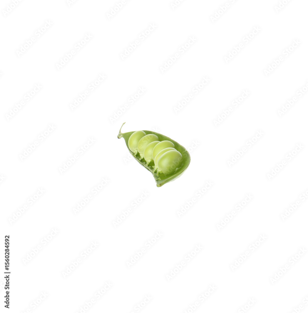 Naklejka premium Fresh green peas in pod isolated on white