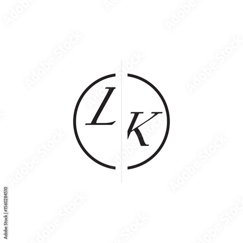 Free Download Unique Vector Circled Monogram Simple Logo LK Initial Alphabet Design Alphabet - GFXLoad