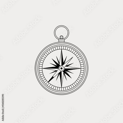 Compass illustration, navigation, exploration, adventure, travel, direction, symbol, guidance, discovery
