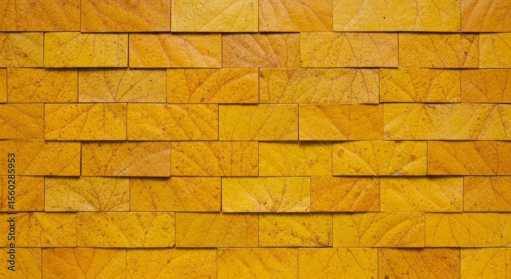 Fototapeta premium Golden Yellow Brick Wall Texture Background