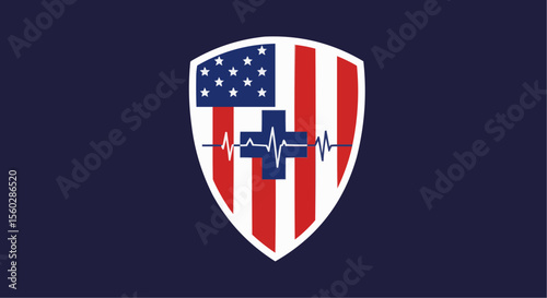 4th of July Medical Badge Vector