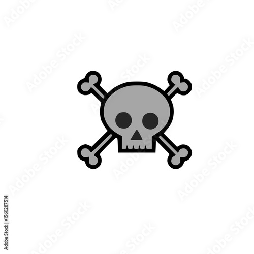 Alchemy skull symbol- Death and memento Mori icon.