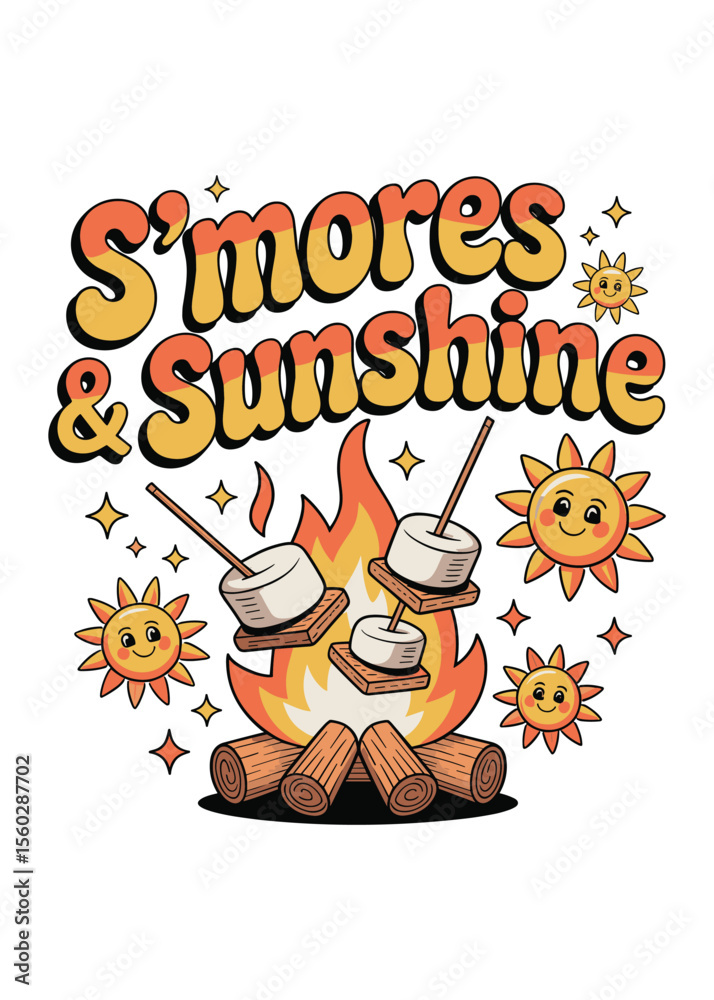 Obraz premium National S'mores Day Quote T-Shirt Design
