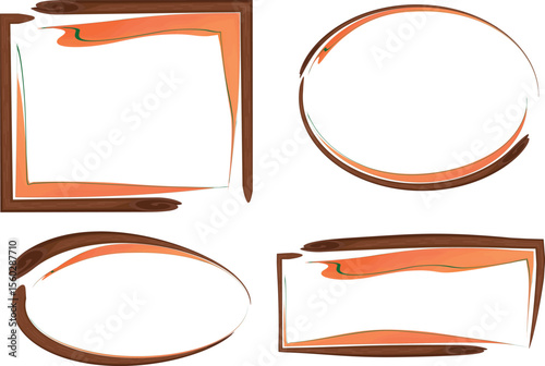 brown orange abstract colorful creative frames shapes