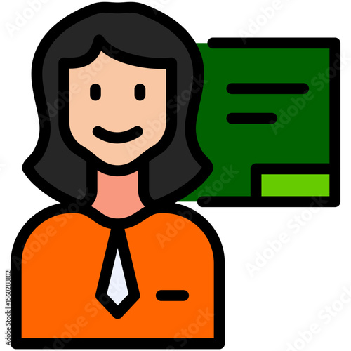 teacher filled line icon