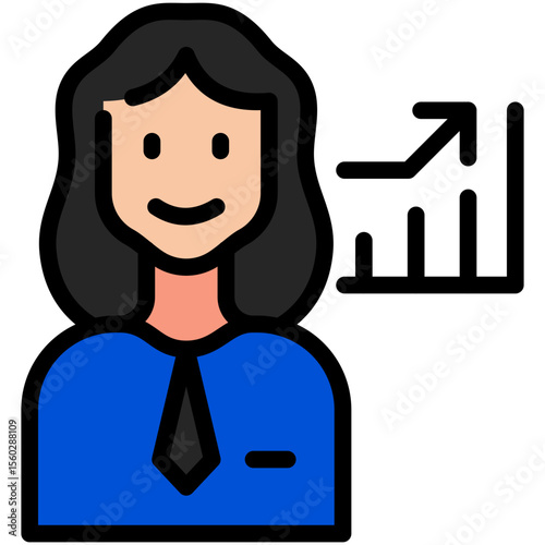 businessman filled line icon