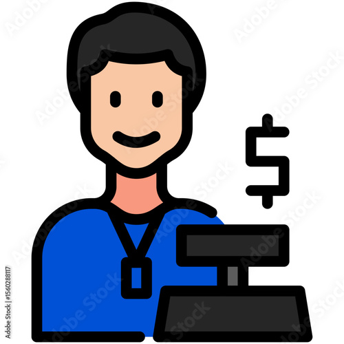 cashier filled line icon